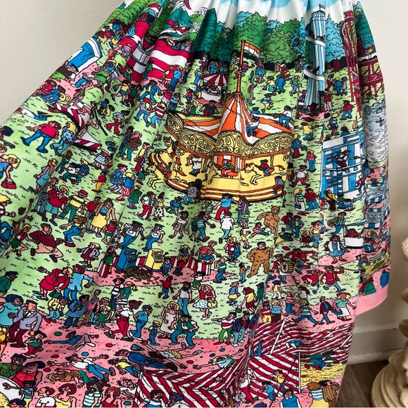 Modcloth Unique Vintage Where's Waldo Fairground Summer Darcy Swing Dress Large - Picture 11 of 13
